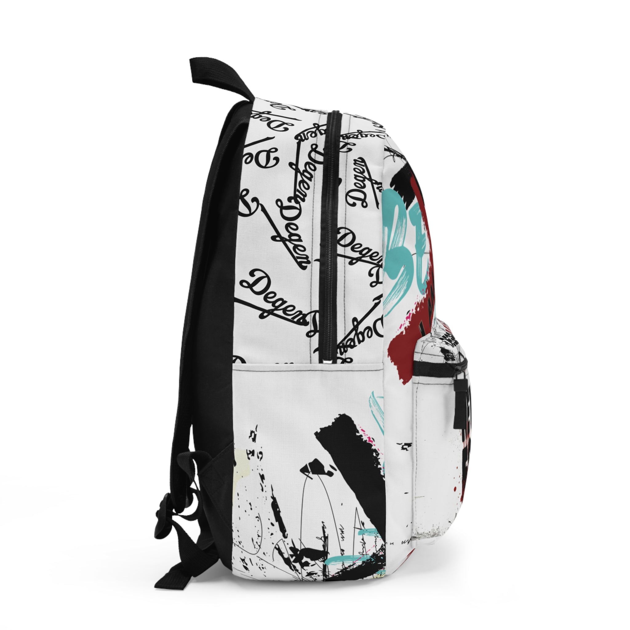Never Fold Backpack — Streetwear 'I Am Degen' Graffiti Print