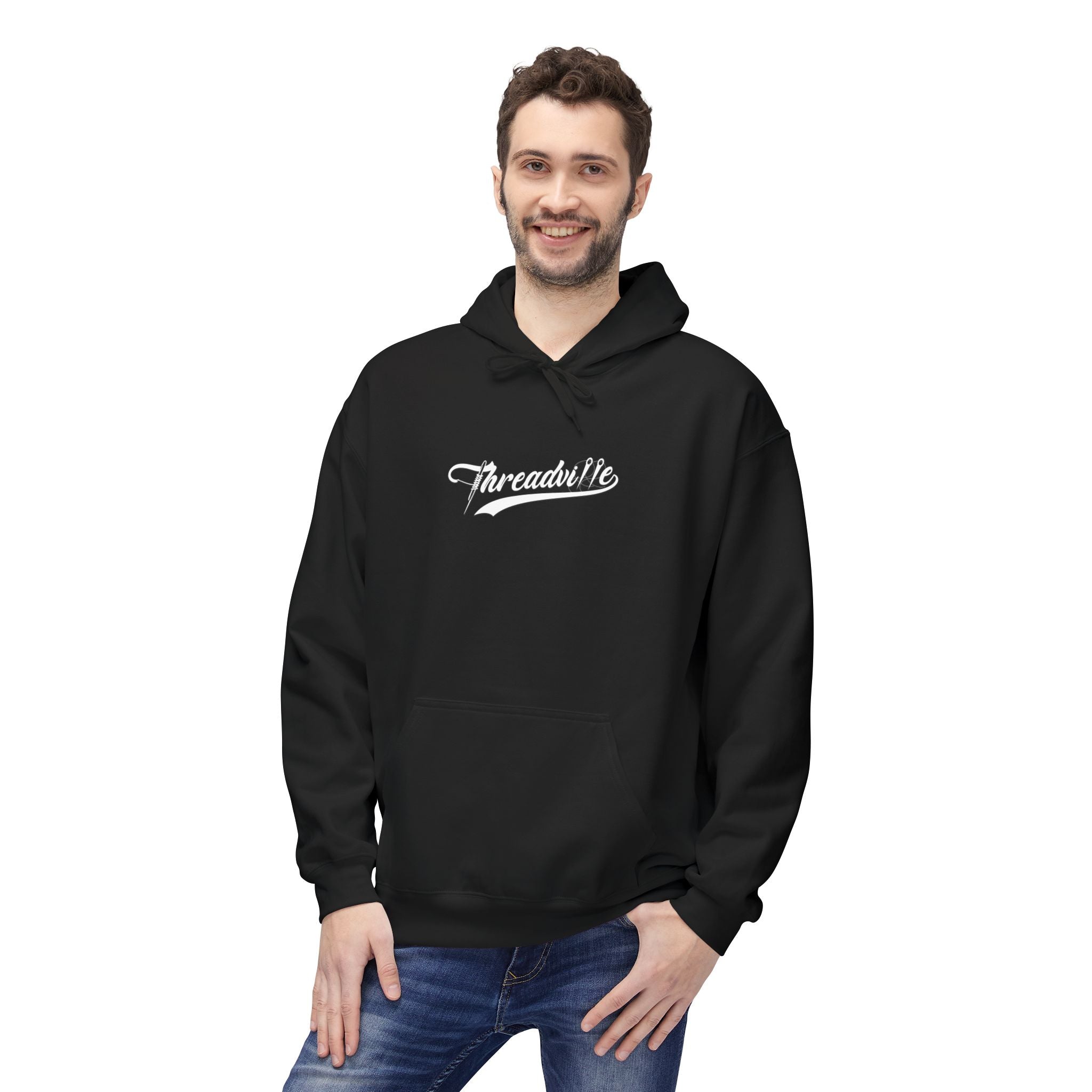 Threadville: Sew What? - Men's Black Fleece Hoodie
