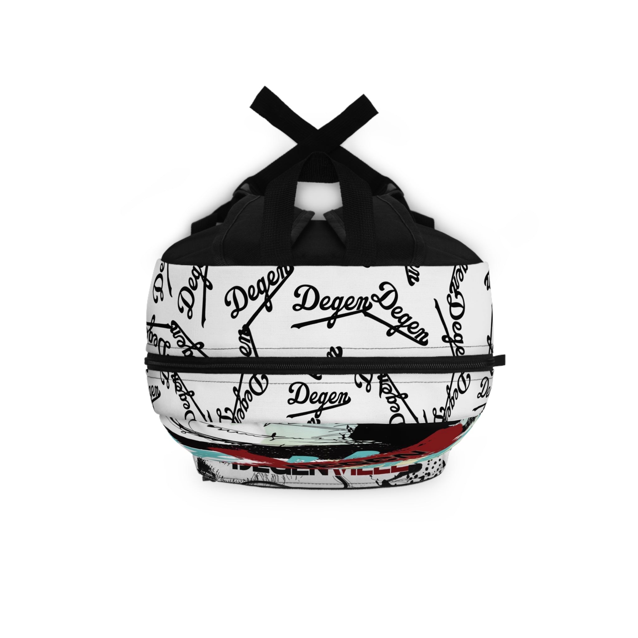 Never Fold Backpack — Streetwear 'I Am Degen' Graffiti Print