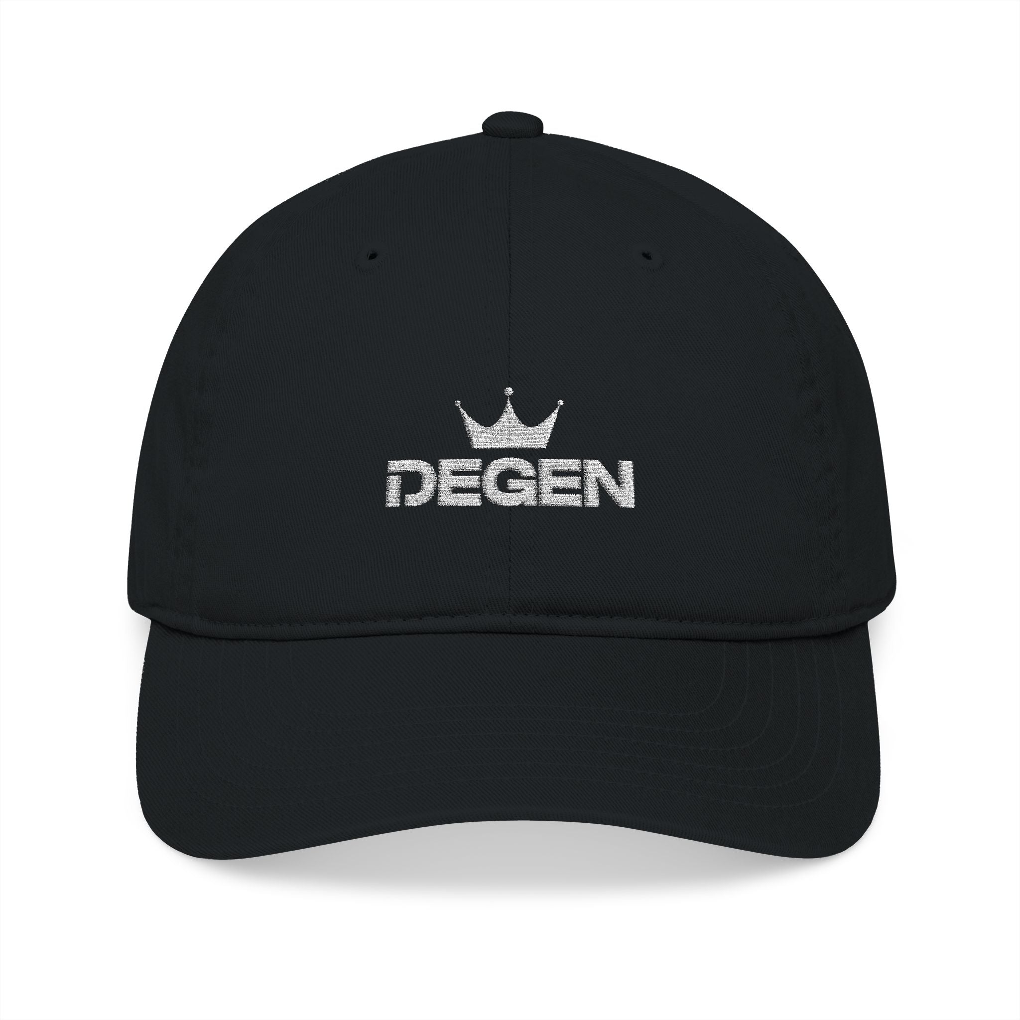 Degen Crown Embroidered Baseball Cap — Organic Cotton Adjustable Dad Hat