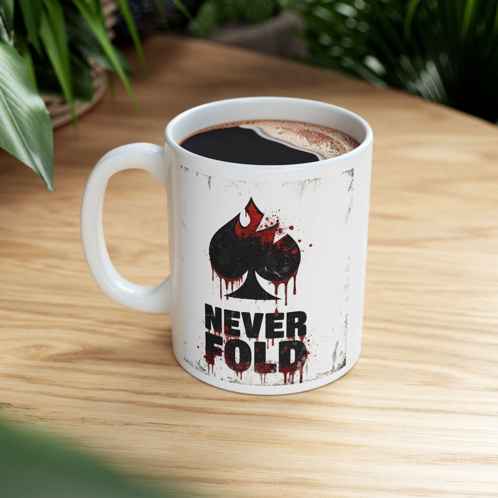 Ceramic Mug – Retro Distressed Never Fold Coffee Cup (11oz/15oz)