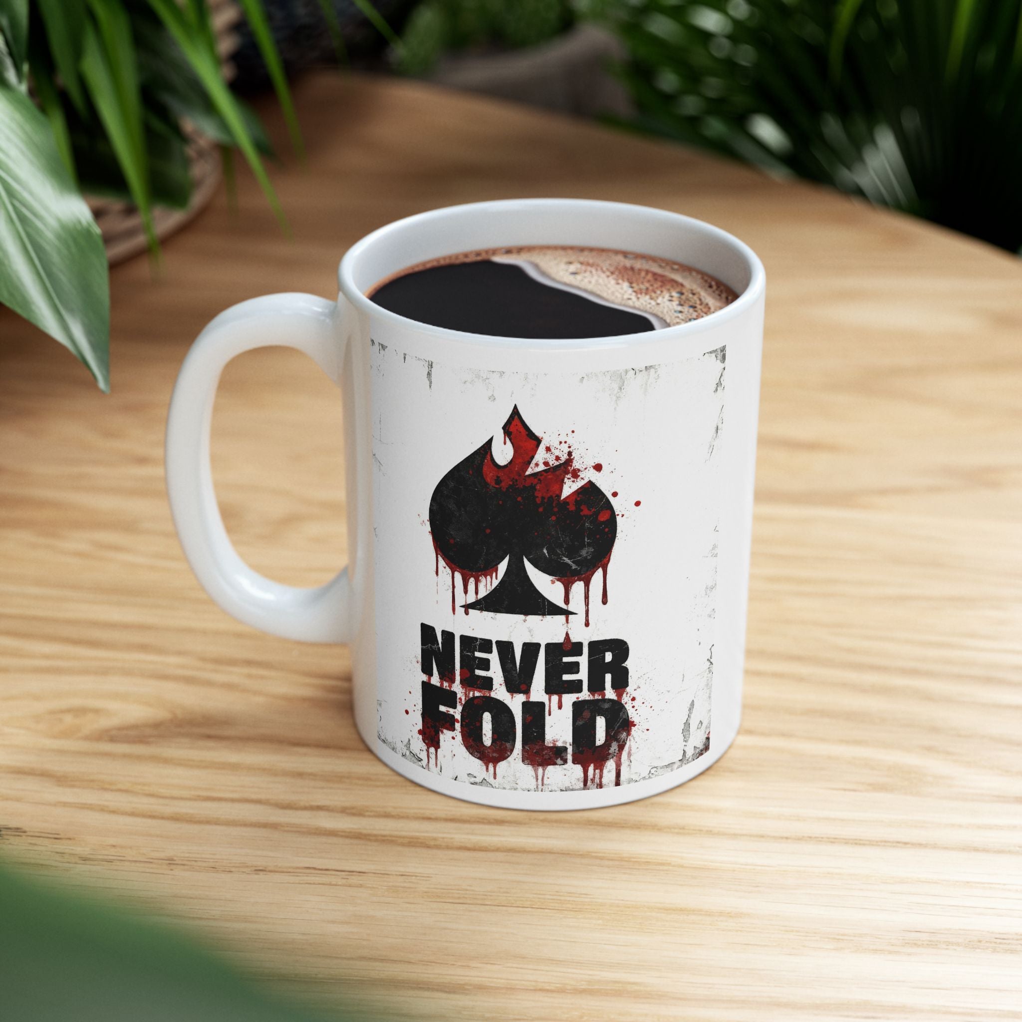 Ceramic Mug – Retro Distressed Never Fold Coffee Cup (11oz/15oz)