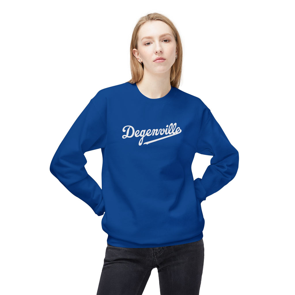 Degenville: Grand Slam - Unisex Crewneck Sweatshirt - Royal Blue/White
