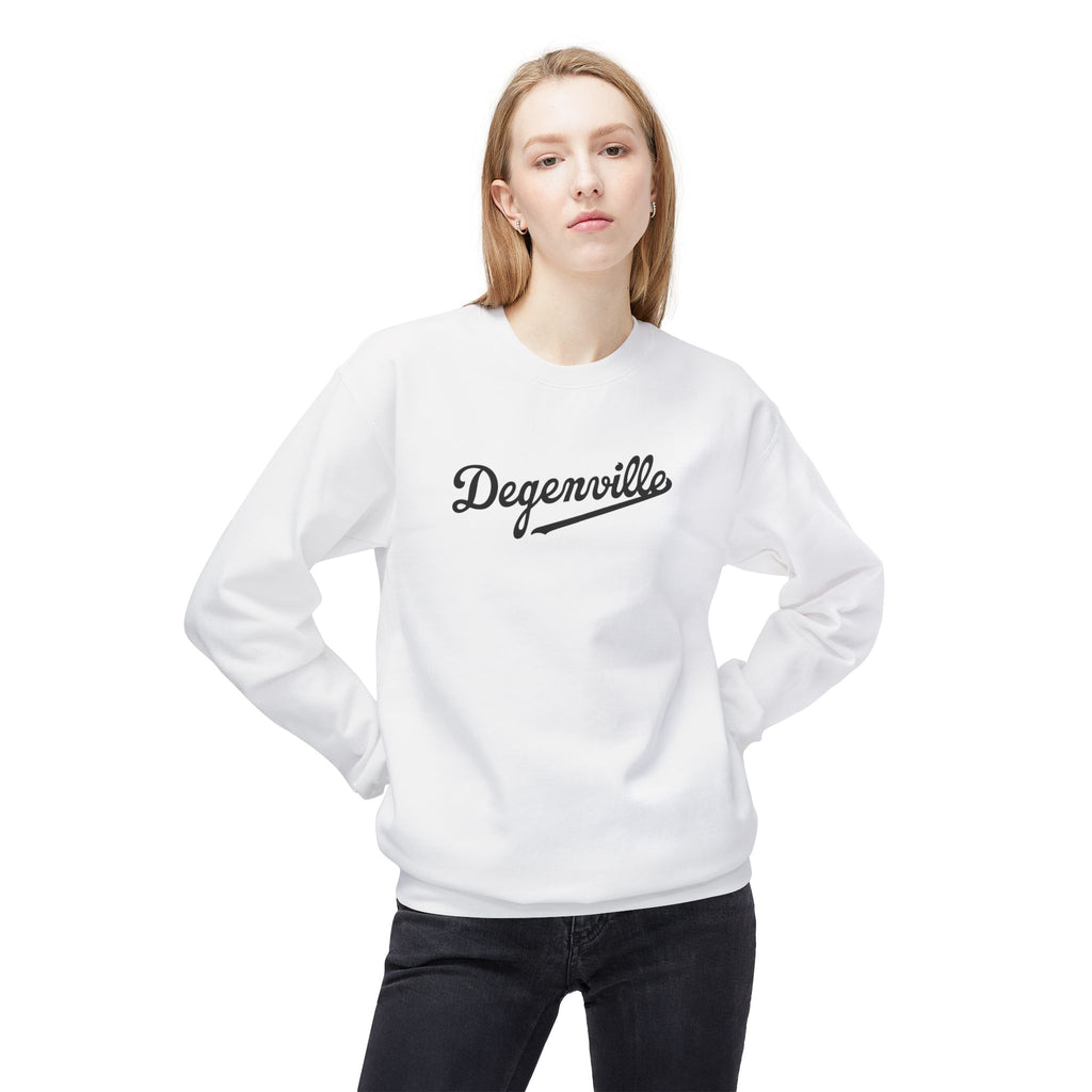 Degenville: Grand Slam - Unisex Crewneck Sweatshirt - White/Black