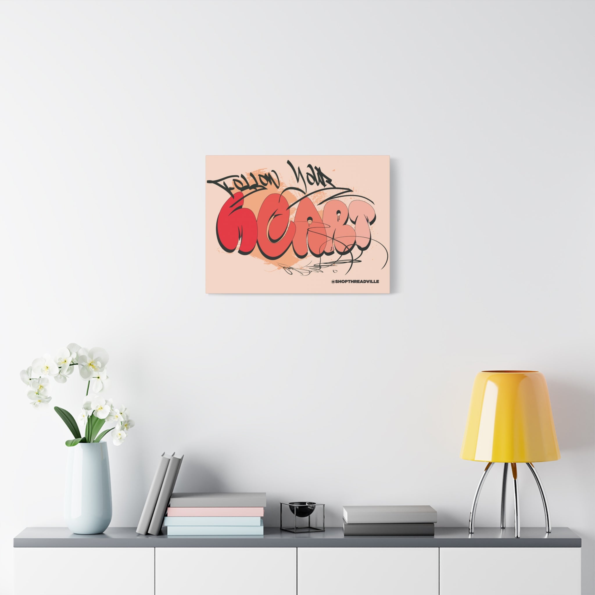 Graffiti 'Follow Your Heart' Matte Canvas Wall Art