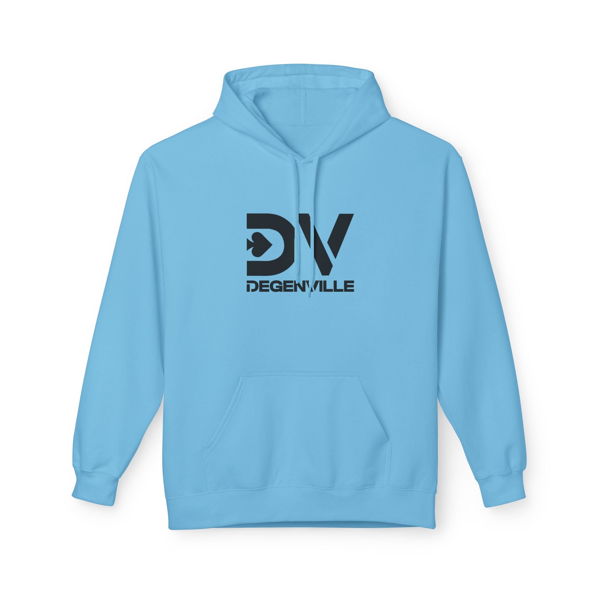 Degenville: The Gamblers Edge - Unisex Fleece Hoodie - Sky Blue/Black