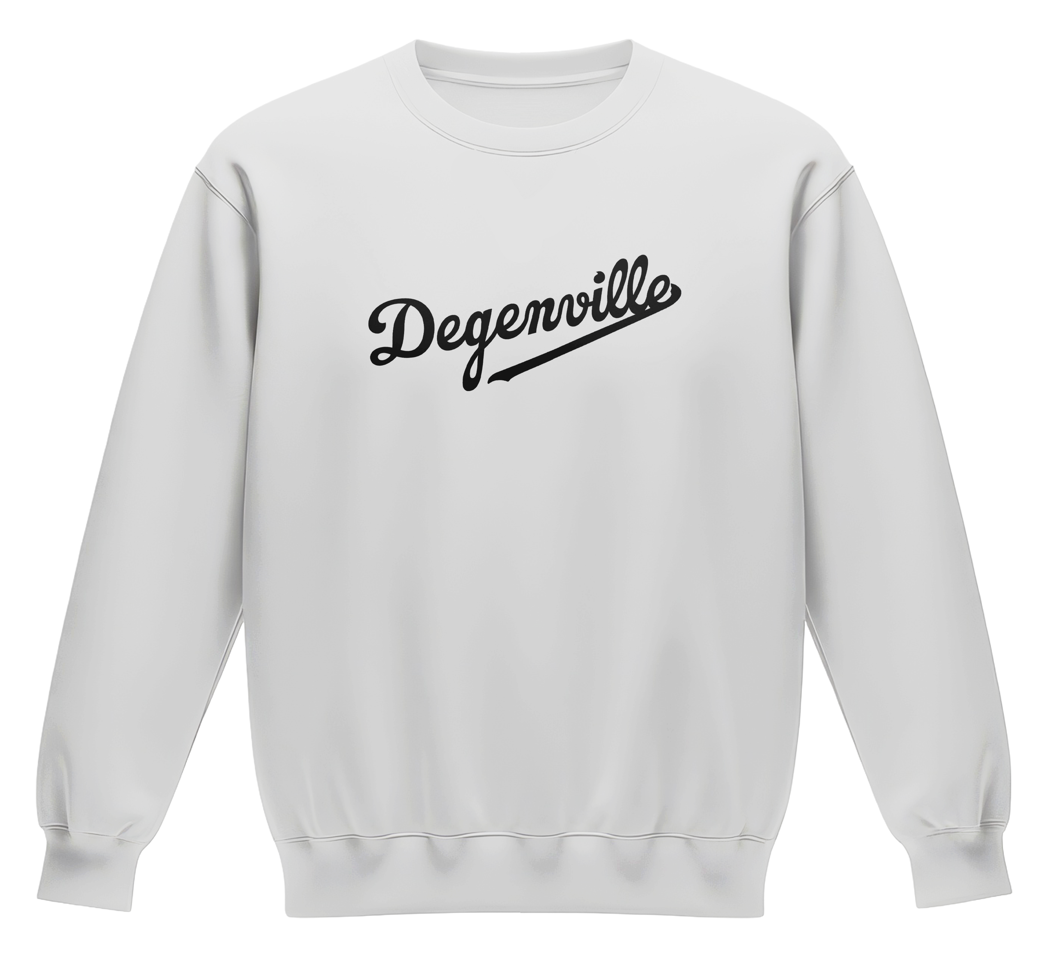 Degenville: 3 Strikes You're Out - Premium Crewneck Sweatshirt - White/Black