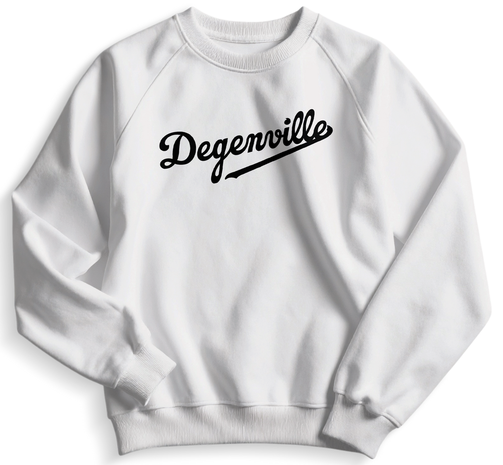 Degenville: Grand Slam - Unisex Crewneck Sweatshirt - White/Black