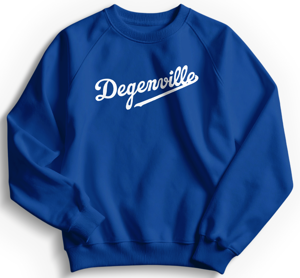 Degenville: Grand Slam - Unisex Crewneck Sweatshirt - Royal Blue/White