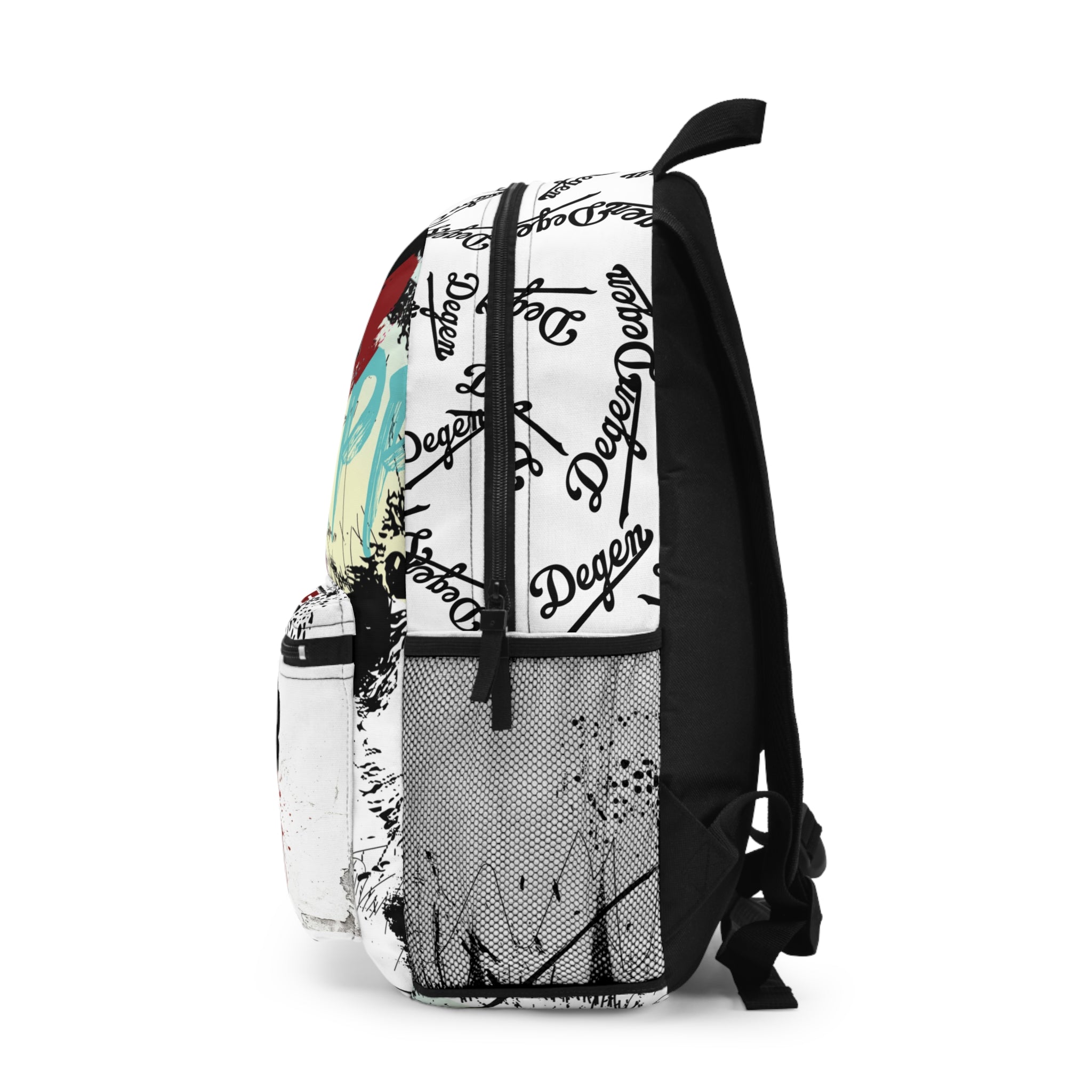 Never Fold Backpack — Streetwear 'I Am Degen' Graffiti Print