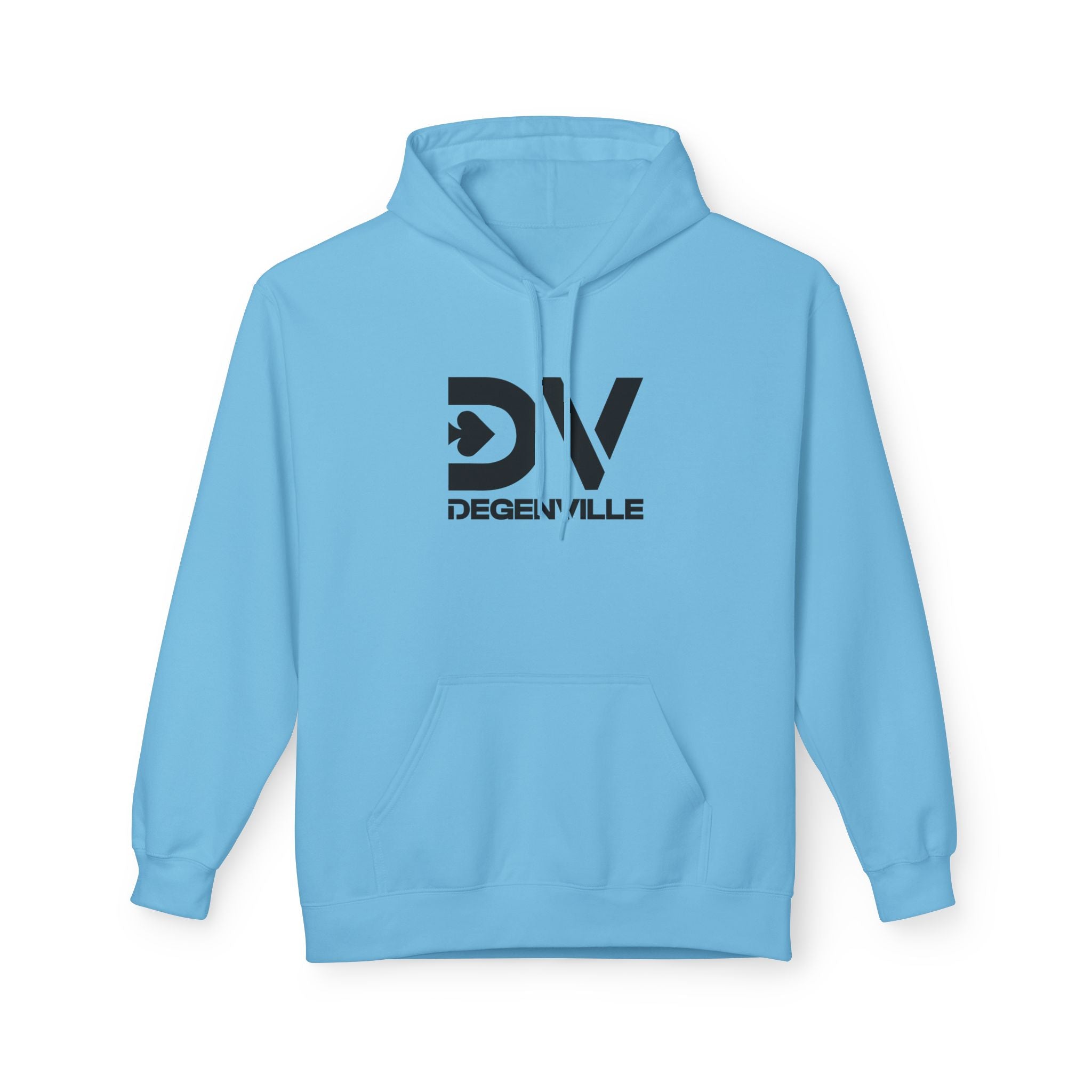 Degenville: The Gamblers Edge - Unisex Fleece Hoodie - Sky Blue/Black