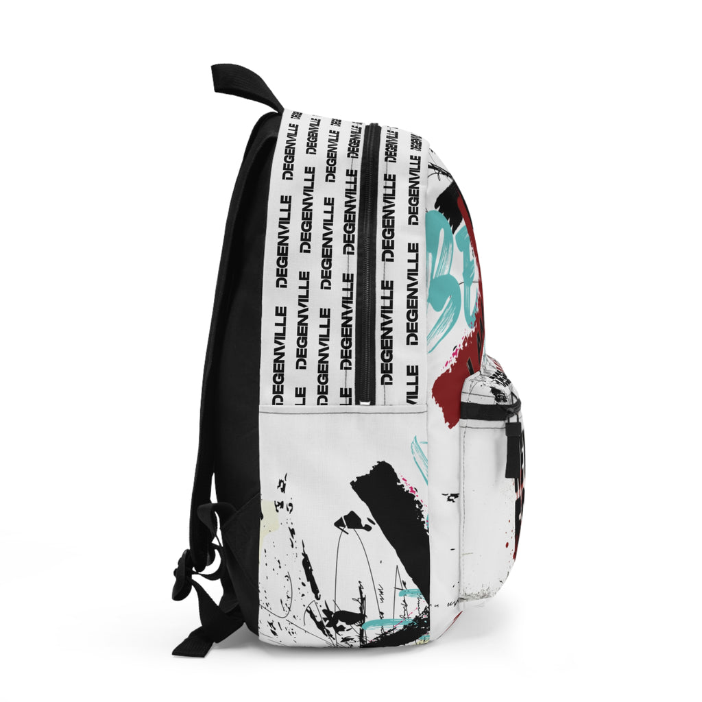 Never Fold Backpack — Streetwear 'I Am Degen' Graffiti Print