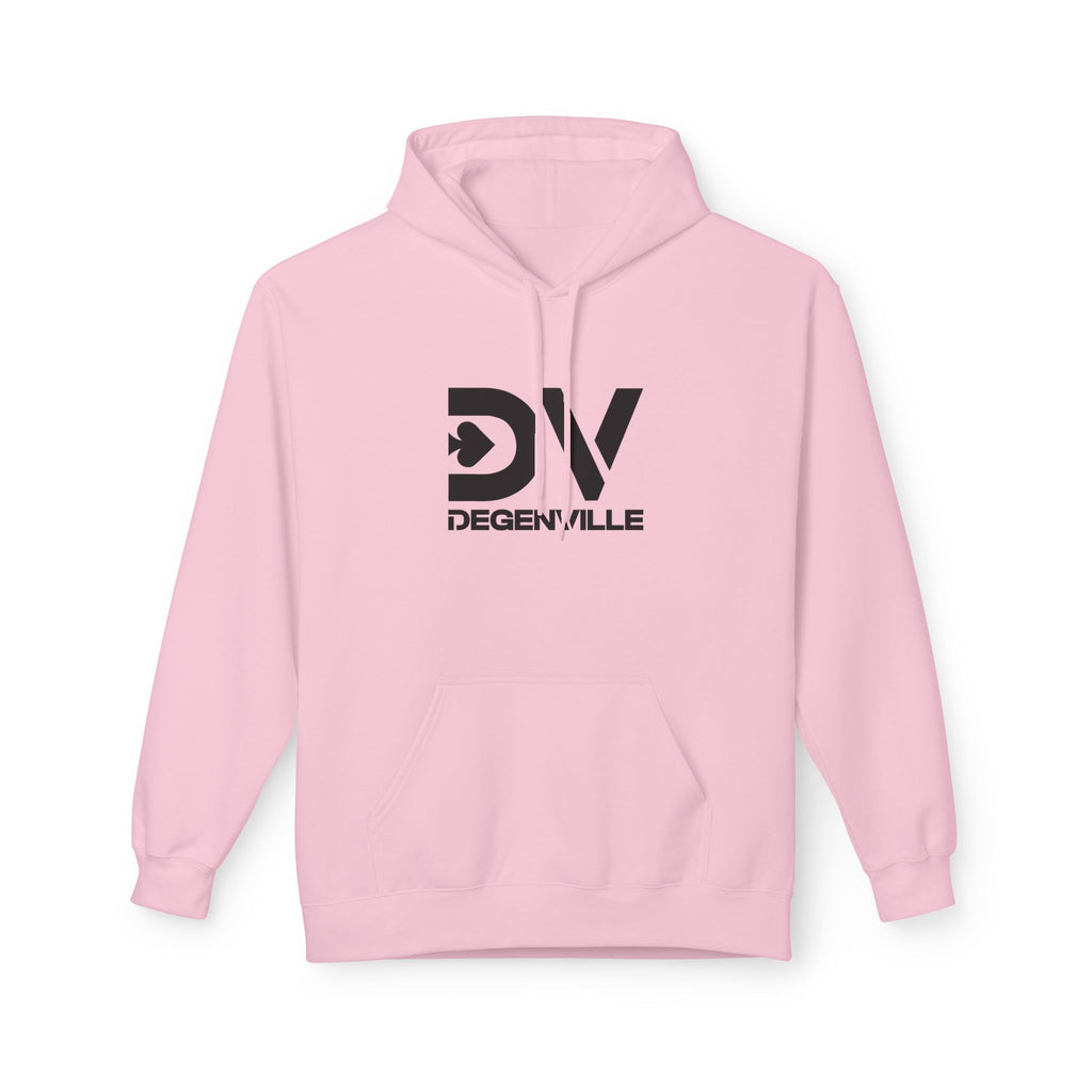 Degenville: The Gamblers Edge - Unisex Fleece Hoodie - Light Pink/Black