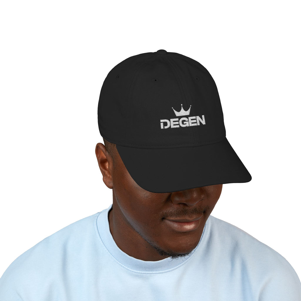 Degen Crown Embroidered Baseball Cap — Organic Cotton Adjustable Dad Hat