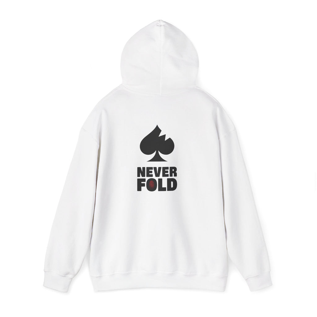 Never Fold Hoodie — Spade Battle-Scar Graphic