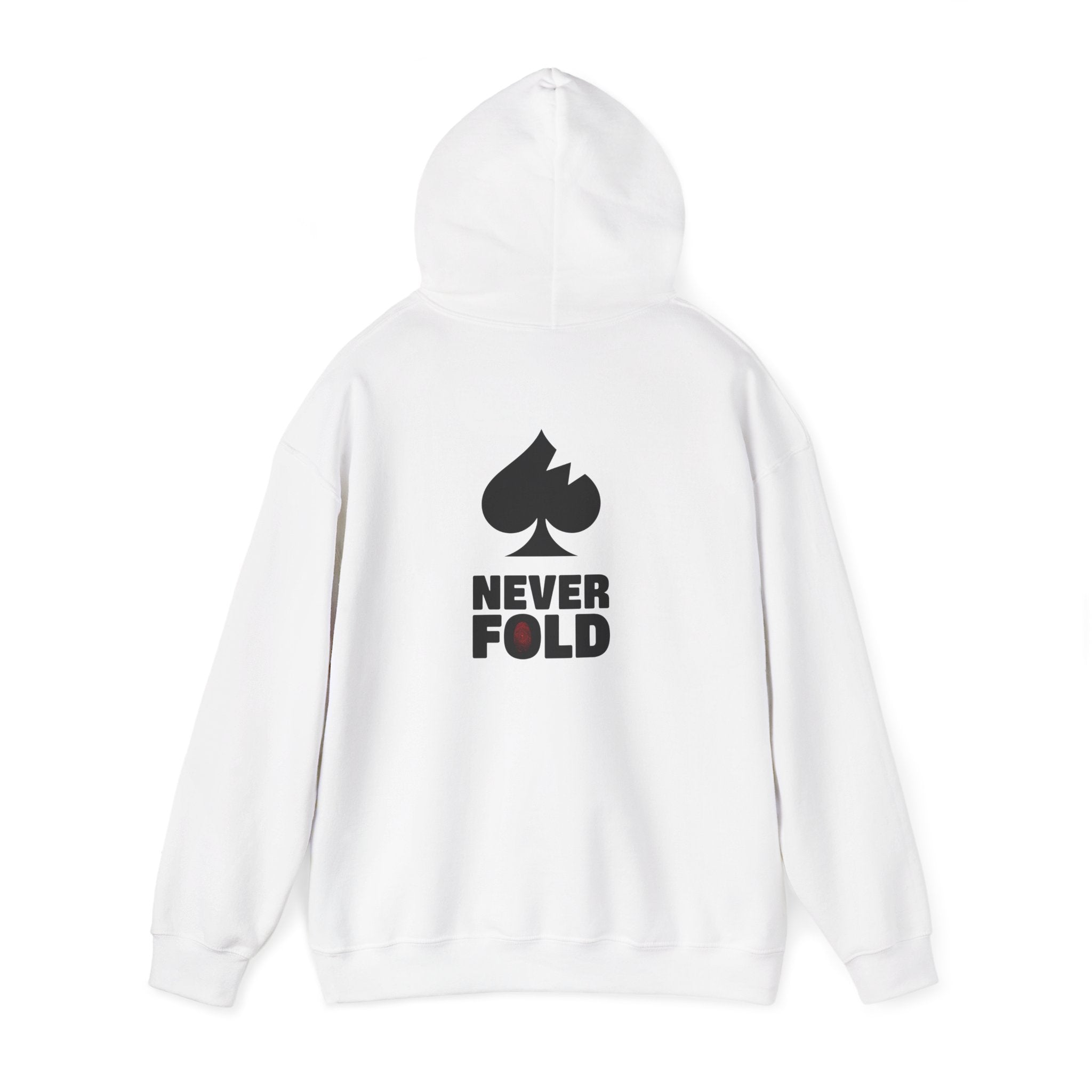 Never Fold Hoodie — Spade Battle-Scar Graphic