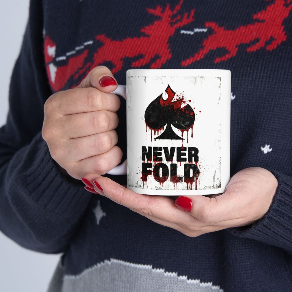 Ceramic Mug – Retro Distressed Never Fold Coffee Cup (11oz/15oz)