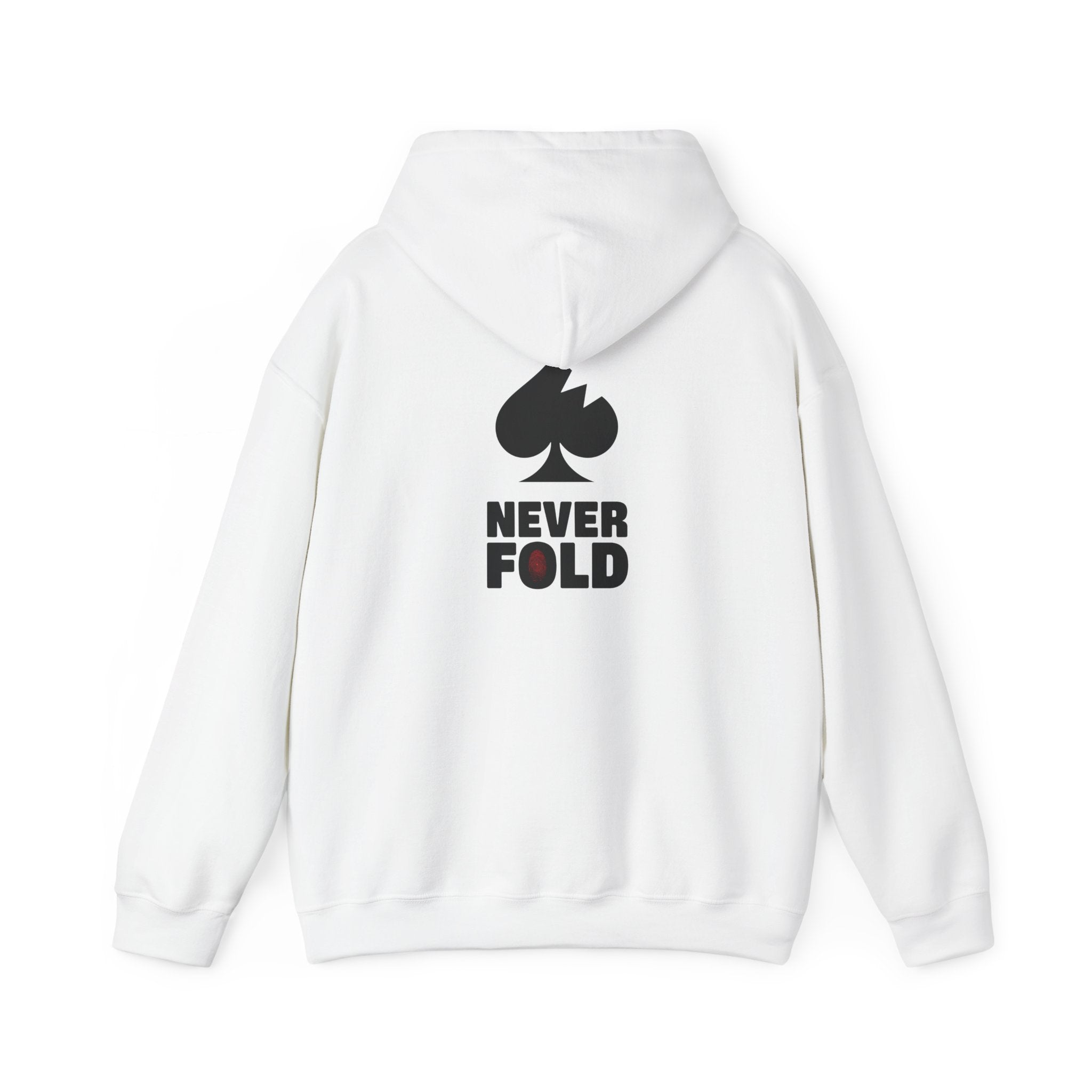 Never Fold Hoodie — Spade Battle-Scar Graphic