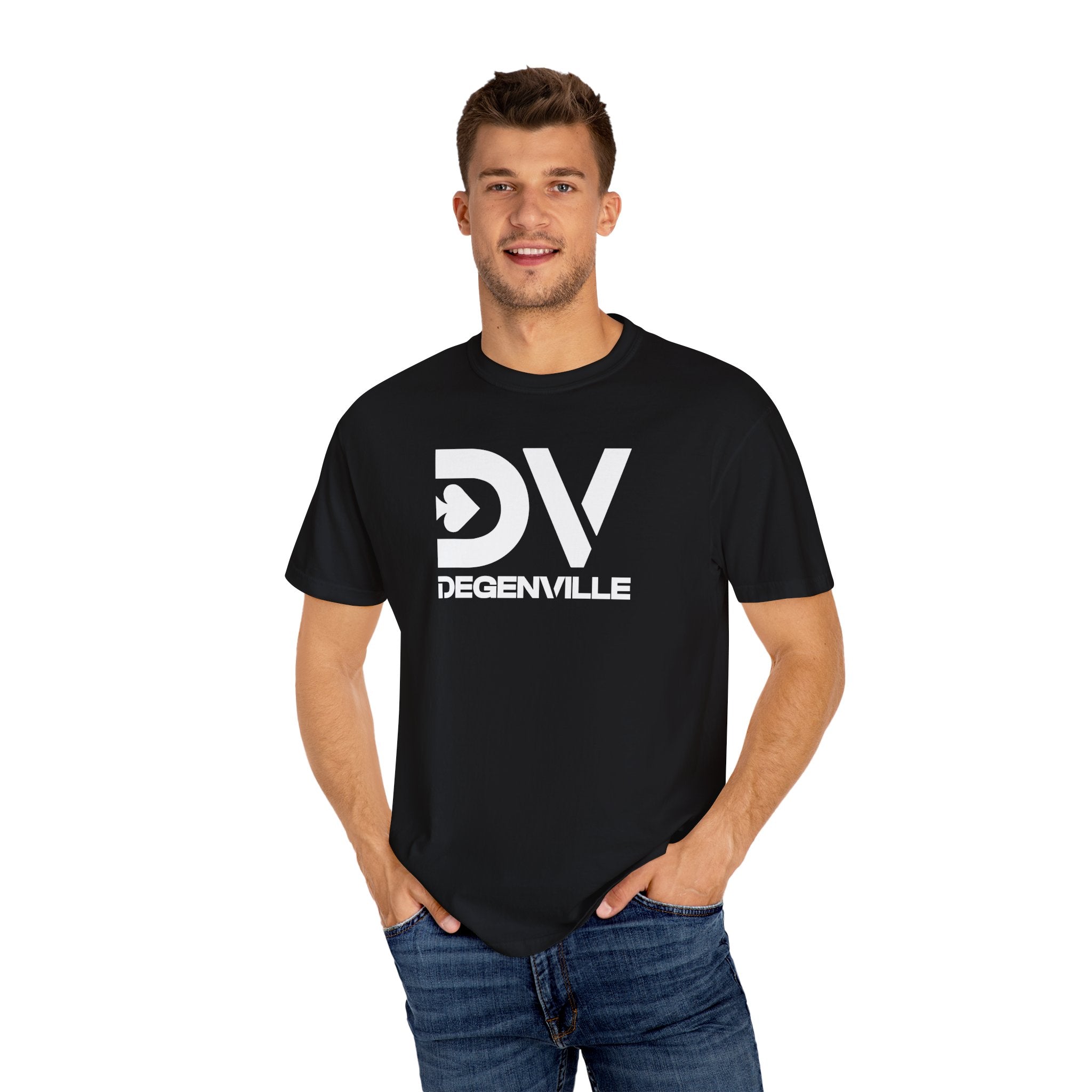 Degenville: The Gamblers Edge - Unisex Tee - Black/White